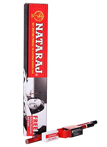 Nataraj Bold Dark Writing 10 Pencils Box With One Eraser Or Sharpener Free