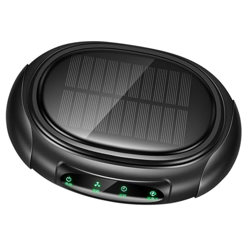 HELEVIA Purificateurs D'Air de Voiture avec Alimentation par Panneau Solaire et Aromathérapie, Diffuseurs Portables Universels pour Véhicule SUV, Conçus pour un Air Frais et Propre à