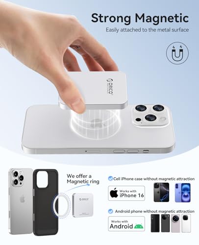 Image of ORICO 2TB Magnetic External SSD, 2000MB /s High Speed Portable Solid State Drive, Aluminum Alloy Heat Dissipation, 4K 120Hz ProRes HDR, Compatible with iPhone 17 16 Pro Max, Tablet, Computer - K20MINI