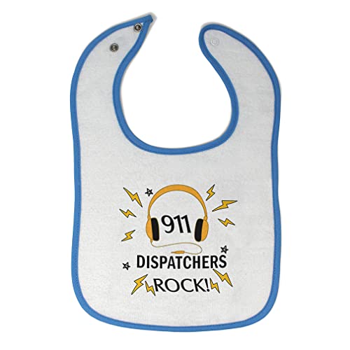 Toddler & Baby Bibs Burp Cloths Profession 911 Dispatchers Rock! Cotton Baby Items for Baby Girl & Boy White Blue Design Only