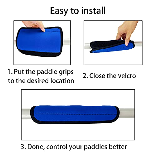 Shiyode Kayak Paddle Grips No-Slip Paddle Shaft Gripper 2 Pieces Blister Prevention Stand-Up Paddle Board Grips for Take-Apart Paddle Kayaking Accessories Stay in Place Grip (Dark Blue) - Image 3