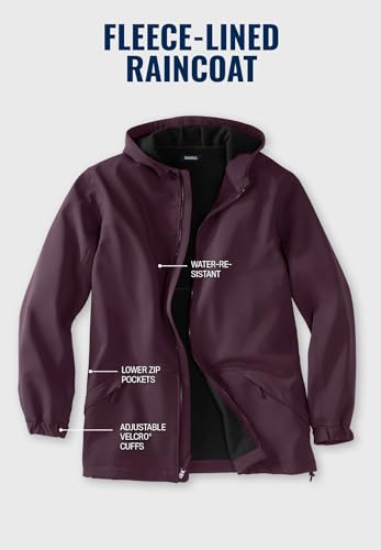 Image of KingSize Men's Big & Tall Fleece-Lined Slicker Rain Coat