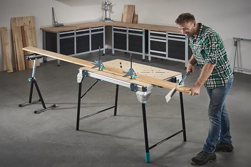 wolfcraft Werktischspanner PRO 65-150-W - Zum Spannen auf allen Tischen mit 20-mm-Bohrungen - 90 kg Spannkraft - Made in Europe - 3036000