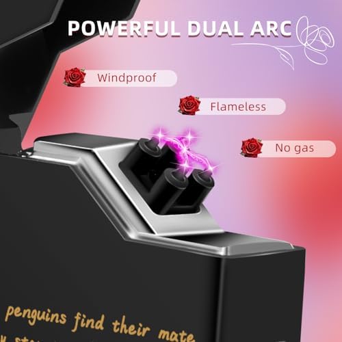 LcFun Electric Lighter USB Rechargeable, Valentines Day Gifts for Him Her, Romantic I Love You Gifts for Boyfriend Girlfriend Wife Husband Valentines Gifts for Men Women Couple - 3
