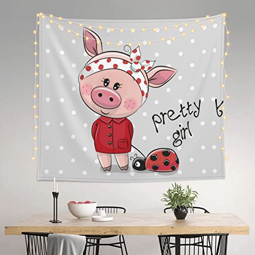 Tapisserie déco cochon rose pour masquer un mur blanc vide - 4