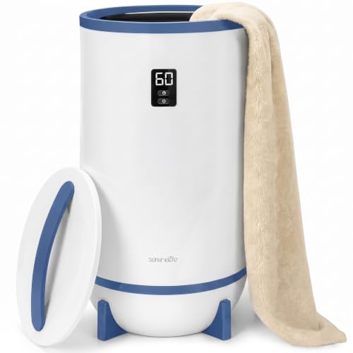 Image of SereneLife Towel Heater for Bathroom & Spa | Portable Large Bucket Style Towel Warmer with Timer | 21L Luxury Electric Heater for Oversized Towels, Robes & Blankets | Auto Shut-Off | Fragrance Discs