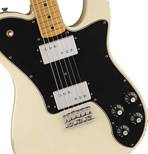 Fender Vintera Road Worn ’70s Telecaster Deluxe MN Olympic White – Guitare Électrique - Les Beatles, Paul McCartney, John Lennon, RIngo Starr, George Harrison Fender Vintera Road Worn '70s Telecaster Deluxe MN Olympic White - Guitare Électrique – Image 4
