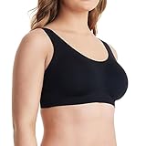 Momcozy Seamless Comfort Bra, Wireless Full-Coverage Everyday Wear, Invisible All-Day Support Black