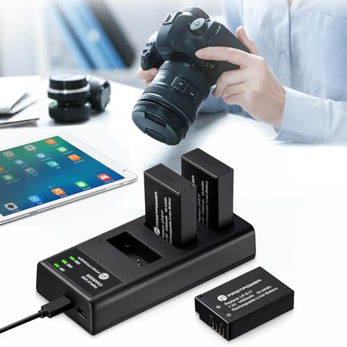 FirstPower LP-E17 Battery 3-Pack and Triple Slot Charger for Canon EOS RP R8 R10 R50 R100, Rebel T8i, T7i, T6i, T6s, SL2, SL3, EOS M3, M5, M6, 77D, 200D, 750D, 760D, 800D, 8000D Camera - Thumbnail 6