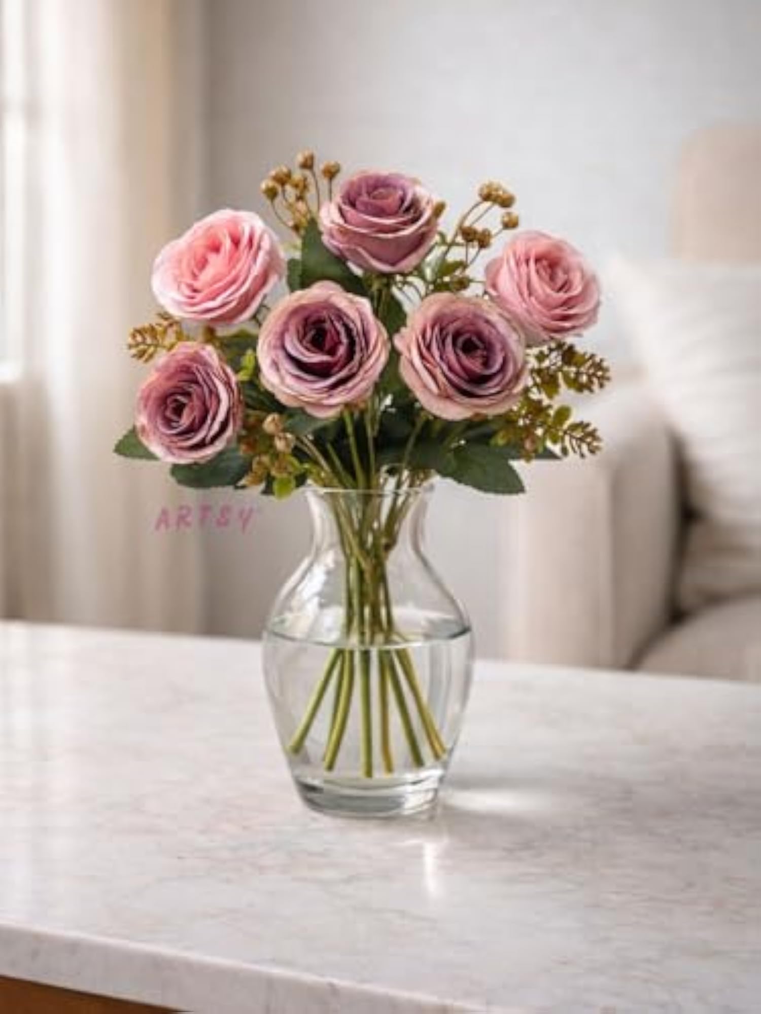 Artificial Rose Flower Bunch, Pack of 1