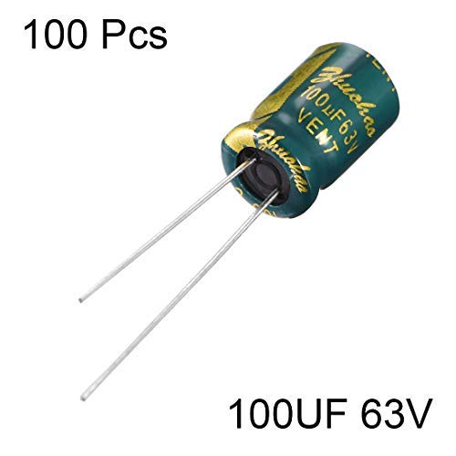 Amazon.co.jp: アルミニウムラジアル電解コンデンサ低ESR緑100UF