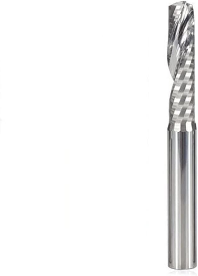1pcs Tungsten Carbide Single Flute End Mills Spiral Cutters 3.175mm-12mm Shank CNC Milling Bits for Aluminum Cutting(3.175x2x17x45mm)