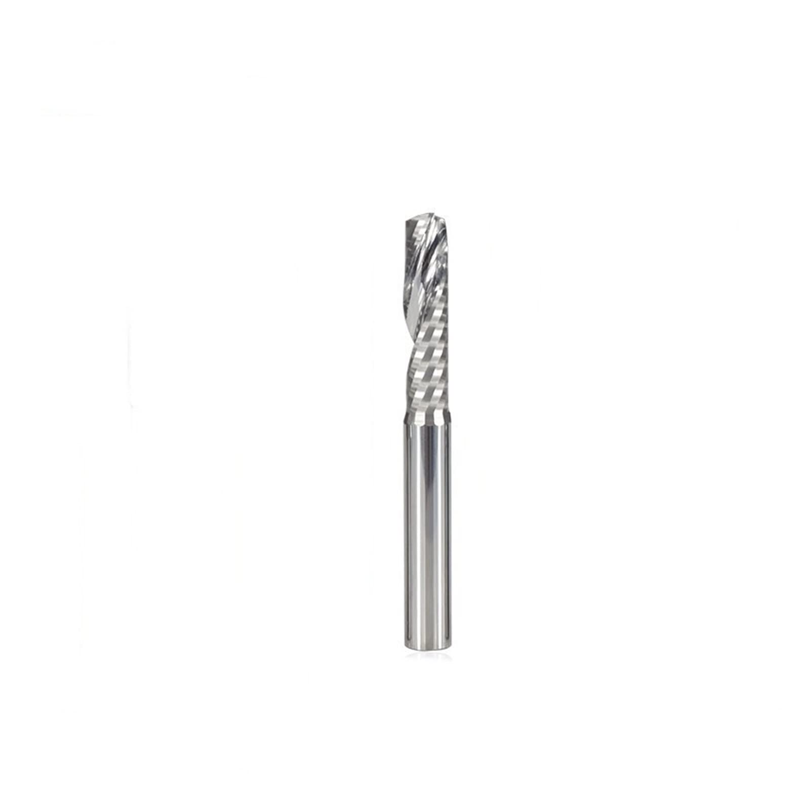 HYUJNAFZR 1pcs Tungsten Carbide Single Flute End Mills Spiral Cutters 3.175mm-12mm Shank CNC Milling Bits For Aluminum Cutting(3.175x28x55mm)