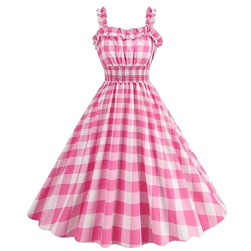 Image of 1950s Dresses for Women Vintage Retro Cocktail Party Swing Dresses Halter Floral Rockabilly 50s Polka Dot Pin up Dress