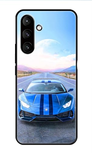 Image of Metal TPU Printed Back Cover for Samsung Galaxy S24 5G (Car with Moon View) 360 Degree Protection | Camera Protection -25092024(AR)