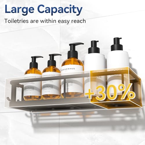 Shower Caddy Adhesive, Rustproof Shower Organizer with Soap Holder, Large Capacity Shower Shelves for Inside Shower, No Drilling Bathroom Organizers and Storage for Home Decor 6 Pack Black - Image 4