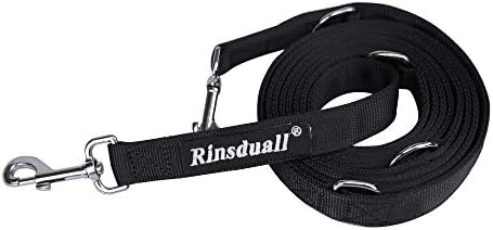 Rinsduall Dog Leash Nylon Dog Training Lead Adjustable Heavy Duty Strong Dog Line 3m Hands Free Dog Leash Large Dog Lead