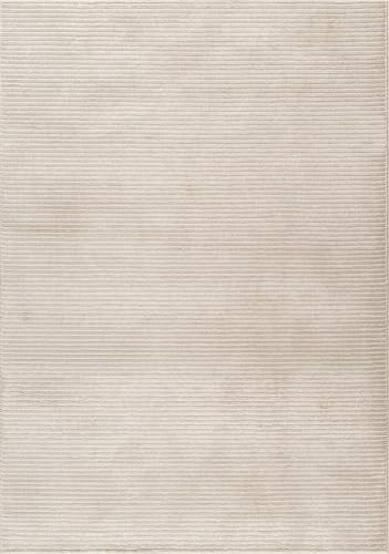 Tapete decorativo Abani 5' x 8' crema diseño a rayas miniatura 3