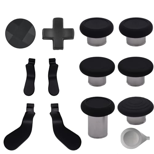 Image of 13Pcs Accessories for Xbox Elite Controller Series 2, Metal Thumbsticks Paddles Replacement for Xbox Elite Series 2 Joystick Paddles D-Pads Repair Kit 6 Thumbsticks, 4 Paddles, 2 D-Pads, 1 Tool(Black)