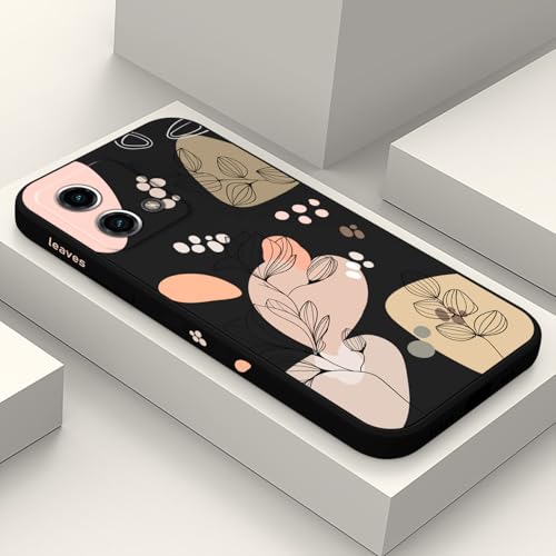 Coque Moto G Stylus 5G 2023 silicone protection fleurs noir Morandi