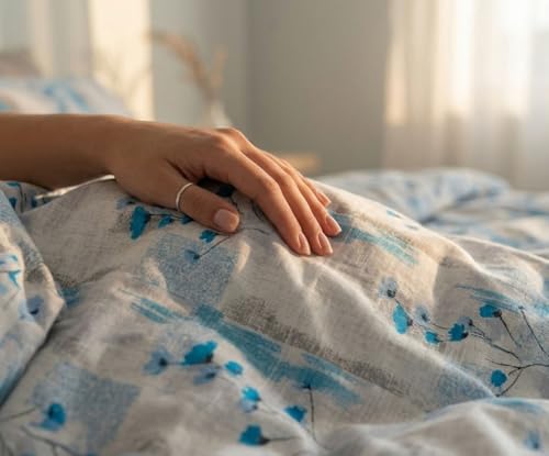 Image of FRESH FROM LOOM 100% Cotton King Size Bedspread - 240 TC, Non-Irritating & Soft Luxury 240 TC Cotton King Set - Hypoallergenic & Sweat-Absorbent Flat Bedsheet, Aqua, Size- 108x108 inch