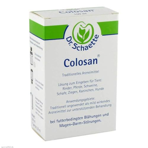 SaluVet ColoSan | 100 ml | Zugelassenes Arzneimittel für Pferde, Rinder, Schweine, Schafe, Ziegen, Kaninchen und Hunde | Bei futterbedingten Blähungen und Magen-Darm-Störungen