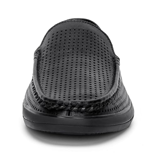 Genuine Leather Men's Summer Breathable Slip on Loafers Soft Comfortable Walking Driving Shoes4