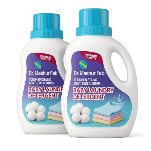 Image of Laundry Detergent for Newborns baby and children - Gentle, Hypoallergenic, Chemical-Free Liquid for Clothes, Stain Remover, Suitable for All skin, Baby Essentials - 1L (2, Bottal)