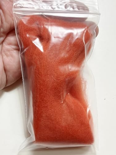 LM066-005 MOREZMORE Wool Roving for Needle Felting 5g Cardinal RED Merino 100% Wool Fine Grade
