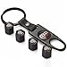 CzlpV Black Car Wheel Tire Valve Caps Tyre Stem Air Caps Keychain Styling for Audi