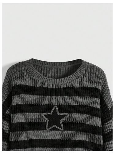 Image of MakeMeChic Women's Striped Sweaters Halloween Vintage Grandpa Sweaters