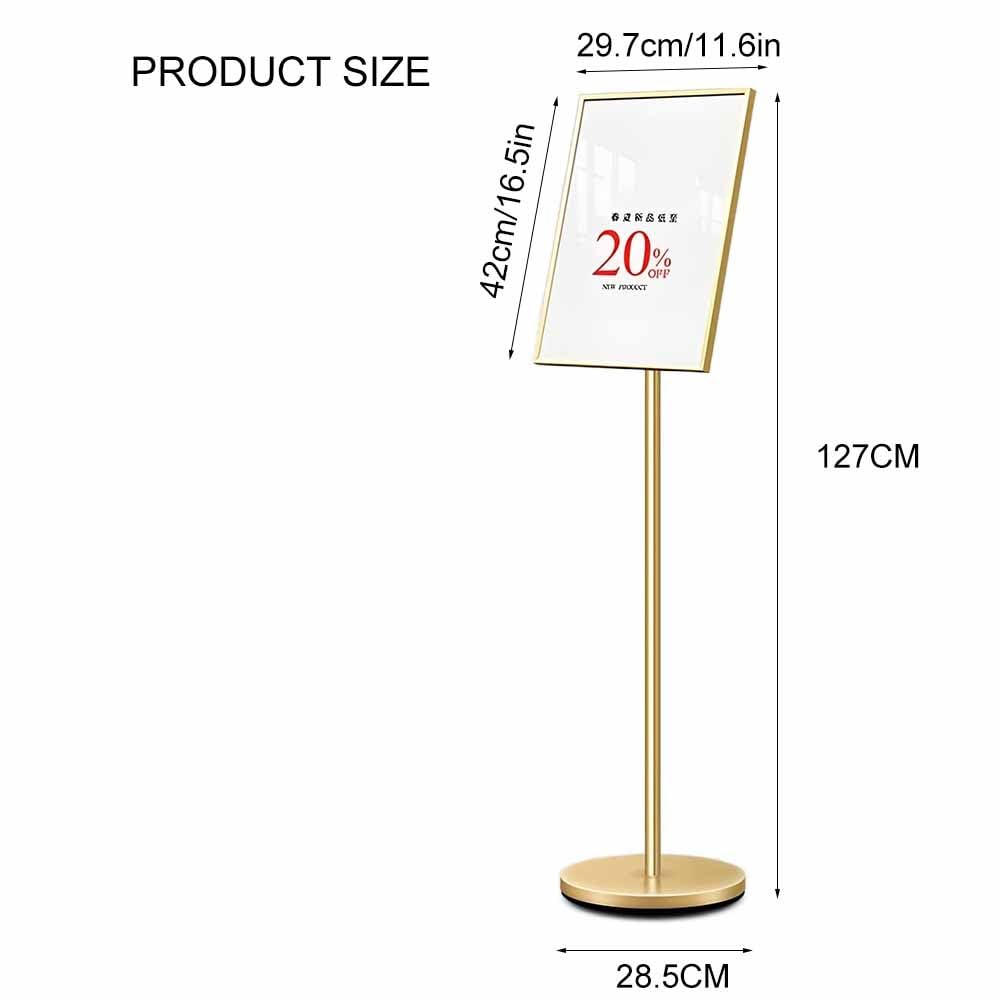 Soporte for letreros, pedestal for piso de acera for carteles, soportes de espuma resistentes for exhibiciones de pancartas(Gold)