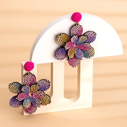 Flower Drop Earrings for Women - Anniversary Gift For Wife