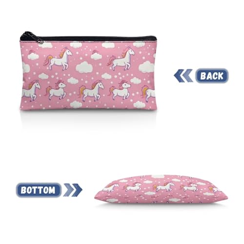 Image of Horse Pencil Case for Girls Lightweight Kawaii Pencil Box Soft Stationery Storage Pouch for Preschool Pink Pen Organizer Roomy Capacity