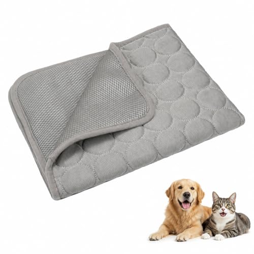 AAFGVC Skimys Frost Pad- Tappetino Rinfrescante Per Cani Multiuso Per Cuccia Trasportino Auto Campeggio Giardino E Relax Quotidiano (grigio,70cmX55cm)