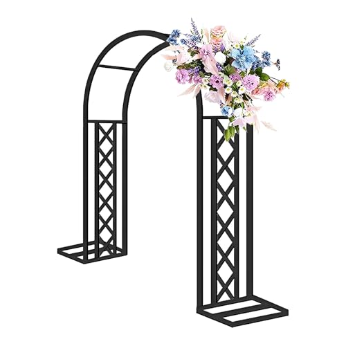 Treillis de jardin en métal robuste pour plantes grimpantes, 259,8 cm, élégante arche de roses blanches pour jardin, pelouse, terrasse et décoration de mariage