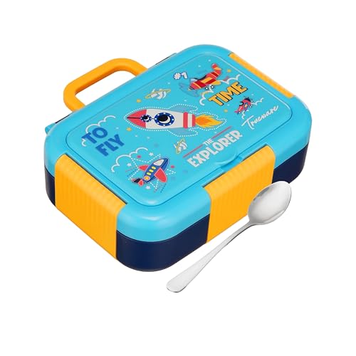 Image of Trueware Galaxy 3 304 Stainless Steel PU Insulated Lunch Box with Three Compartment BPA Free, Food Grade Ideal for School, Picnic, Office & Outdoor - 520ml