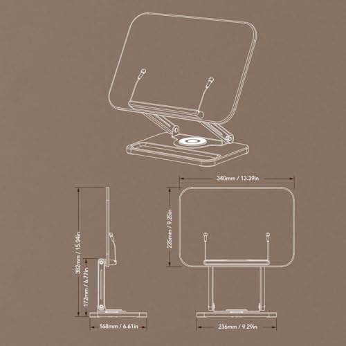 Support de livre multifonctionnel rotatif 360° pliable et réglable - 6
