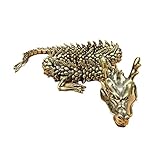NHDT Brass Dragon Statue, Flexibility to Change Shape Dragon Statue.Chinese Brass Decor.Home Office Desk Decoration(SW906)
