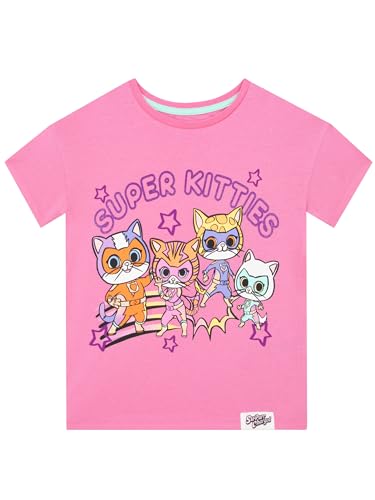 Disney Super Kitties Girls Tshirt Short Sleeve Kids T-Shirts Summer Clothes for Girls 3-4 Years Pink