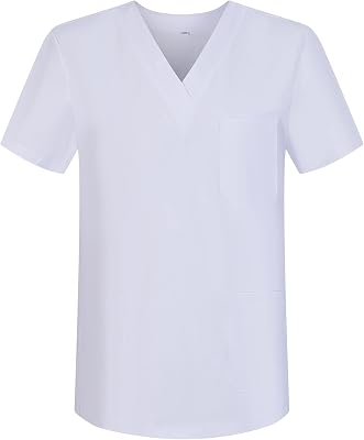 MISEMIYA - Abbigliamento Lavoro Unisex Collo Picco Maniche Corte Uniforme Clinica Ospedale Pulizia Veterinario IGIENE OSPITALITÁ - Ref.817