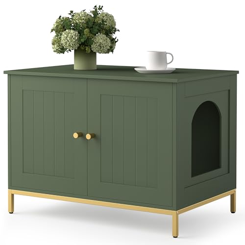 Homhedy Cat Litter Box Enclosure, Cat Washroom...