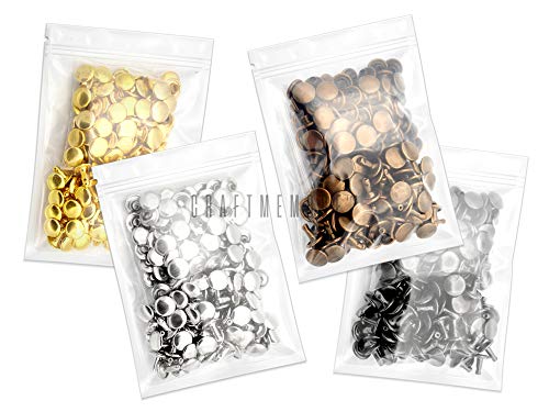 Craftmemore Leather Rivet Double Cap Rivets Tubular Metal Studs For Leather Craft Repairs Decoration Tldc (5 Mm Cap 500 Pack, Antique Brass) #TOP3