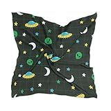 PMAIHNAS Alien Ufo Outer Space Silk Scarf Head Hair Wraps Bandana Square Satin Head Scarf for Women