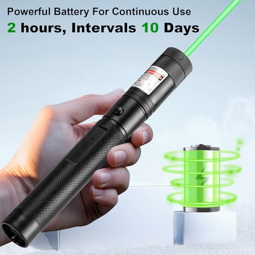 Image of Damflew Green Laser Pointer, USB Charging, Laser Beam with Starry-Sky Cap | Starry-Sky Patterns, Switch to a Single-Point Beam, for Hiking, Presentations & Outdoor Use (Professional-Grade Green Light)
