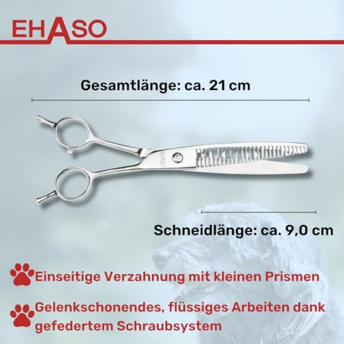 Foto von Hundeschere Modellierschere Revolution Two Step| EHASO | Profi Fellschere Linkshand für Hunde | 21 cm gerade | 28 zahnig | Hochwertige Hundescheren direkt aus Solingen | Langlebig und hochwertig
