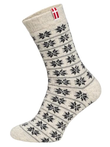 HomeOfSocks Une paire de chaussettes 80 % laine avec drapeau du Danemark, anthracite, 39-42