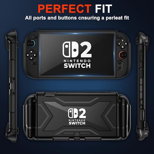 Funda para Nintendo Switch 2 2025 protectora de TPU con 2 tapas de agarre 5