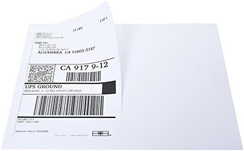 9527 Product Half Sheet Self Adhesive Shipping Labels for Laser & Inkjet Printers White Blank,2 Labels per Sheet, 200 Labels