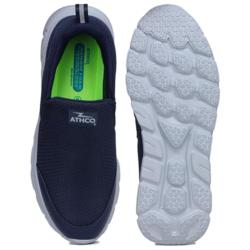 Image of ATHCO Mens Oxyflo Walking Shoes for Man, Lightweight Breathable Comfort Slip-On Casual Shoes for Man with Memory Foam Insole, Lightweight, Comfort Walking Shoe for Men for All-Day Comfort